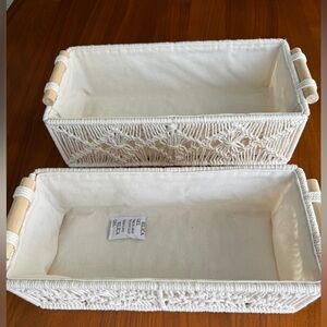 Brand New Macrame Woven Storage Baskets (Set of 2)